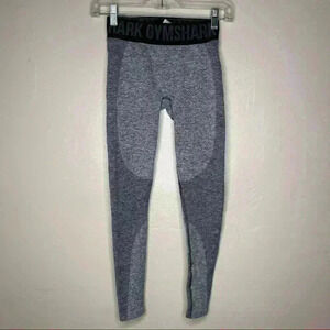 Gymshark Flex Seamless Leggings - Black Marl/Charcoal Sz XS